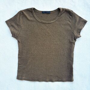 Brandy Melville Brown Stripped T-Shirt